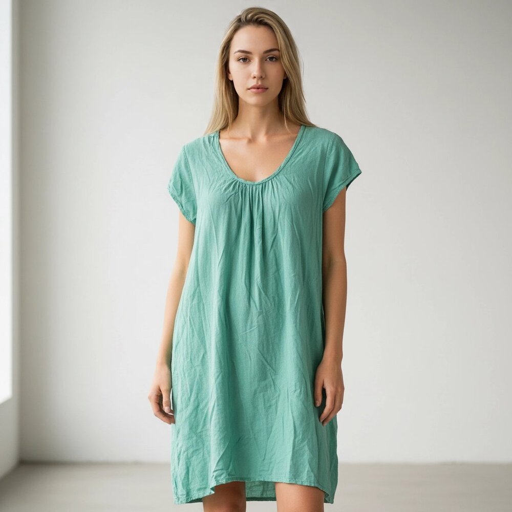 Matta Handmade 100% Cotton Cap Sleeve Scoop Neck Puja Dress